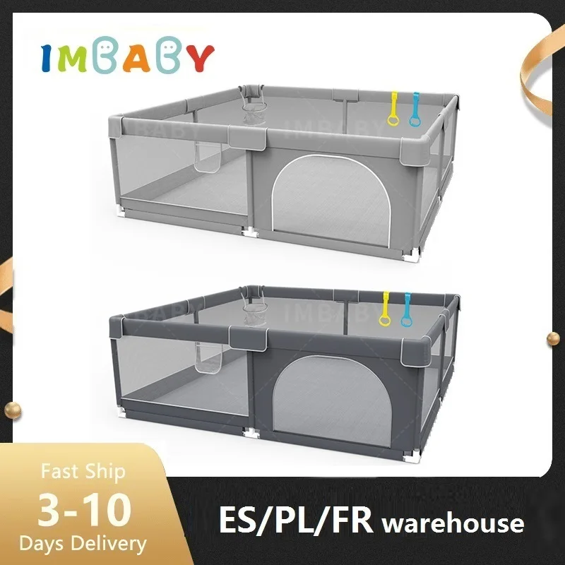 Imbaby Grigio Recinto Per Bambino Con Angolo Protettivo Parco Giochi Per Bambini Qualità Baby Crawling Fence Gioco Box Per Bambini Box