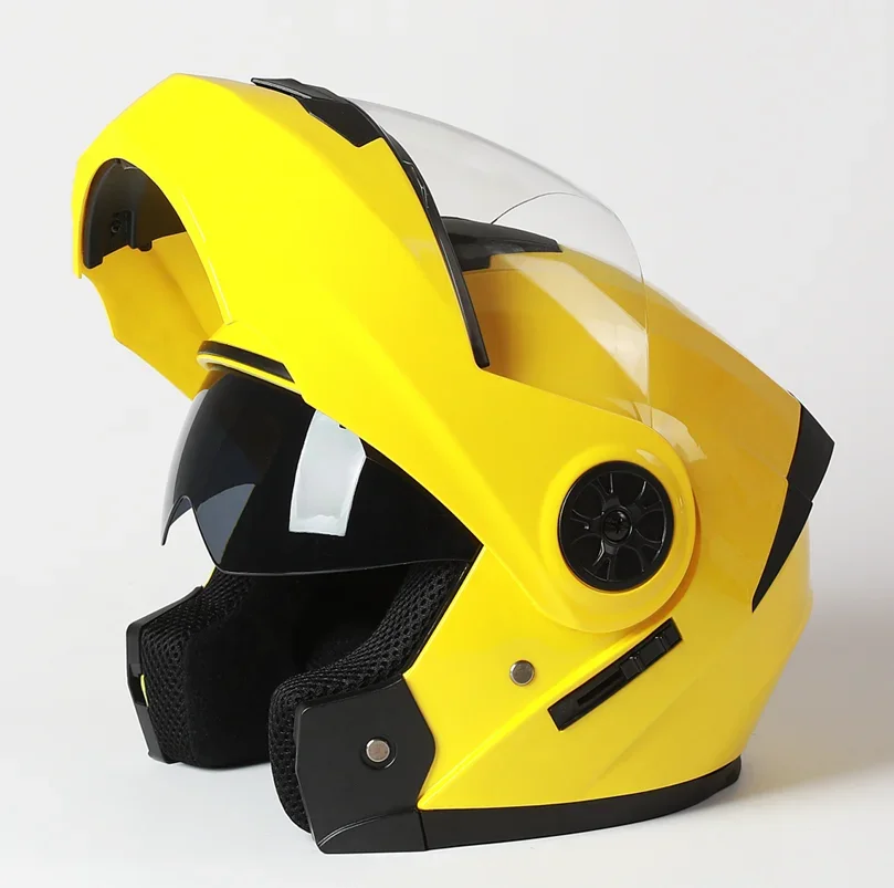 Casco abatible hacia arriba de motocicleta profesional para hombre, cascos modulares de doble lente, Material ABS, certificación DOT, novedad de 2020