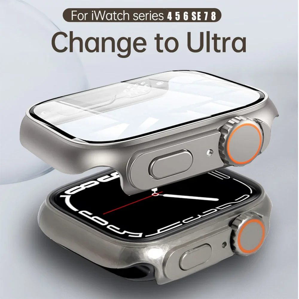 Verre + coque pour Apple Watch Ultra 49mm, mise à niveau vers Apple Watch 8  7 45mm 41mm, protecteur d'écran, couvercle PC pour iwatch se 6 5 40mm 44mm  - AliExpress