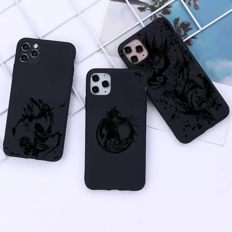 

Чехол для iphone, 14 Plus, 13, 12 Mini, 11 Pro, XS Max, X, XR, Гоку, черный и белый