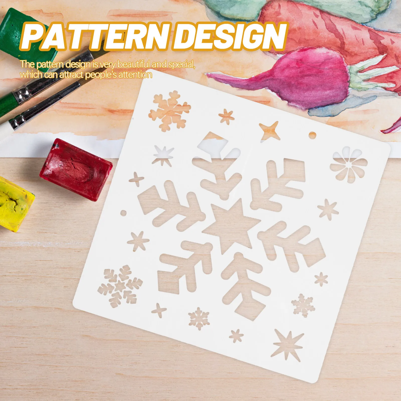 6Pcs 스텐실 DIY 인사말 카드용 재사용 가능한 페인팅 템플릿 사진 앨범 일기 홈 인테리어 드로잉 스텐실