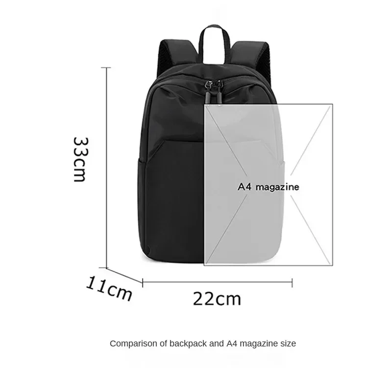 Waterproof Wear-resistant Nylon Breathable School Backpack Layered Storage Lightweight for Outdoor Activities Fitness 2