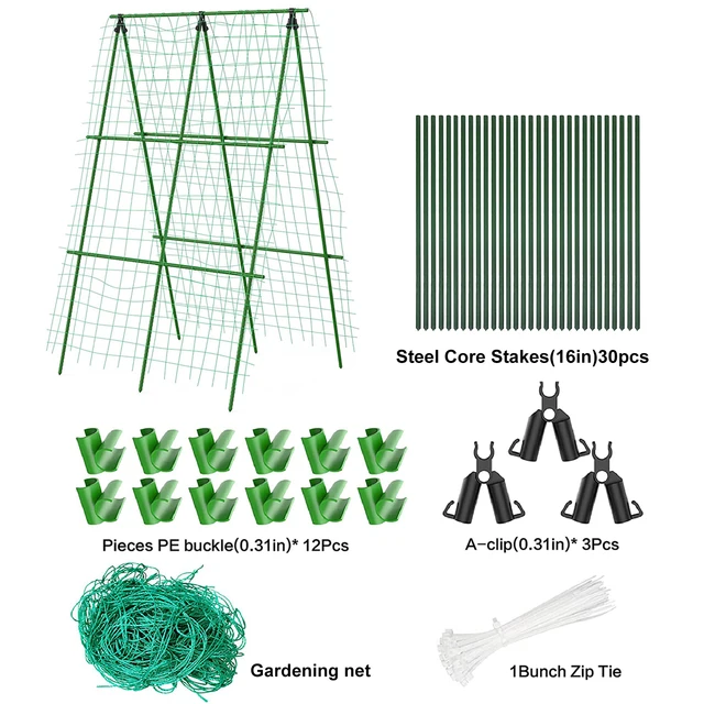 Összecsukható Uborka Rácsos Készlet Egy Keretű Fémkerti Emelt Ágyhoz 48X48 Hüvelykes Levehető Hegymászó - Image 2