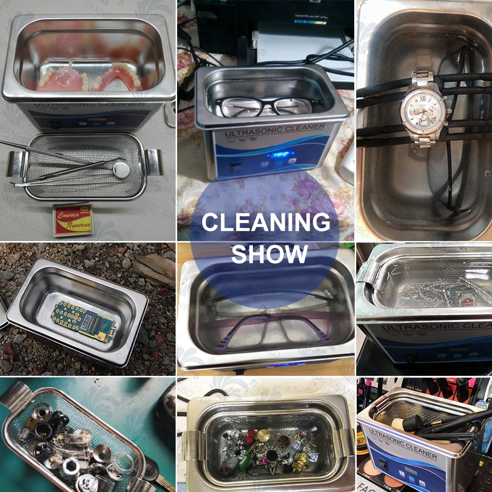 800ml Household Digital Ultrasonic Cleaner 60W Stainless Steel Bath 110V 220V Degas Ultrasound Washing for Watches Jewelry 6
