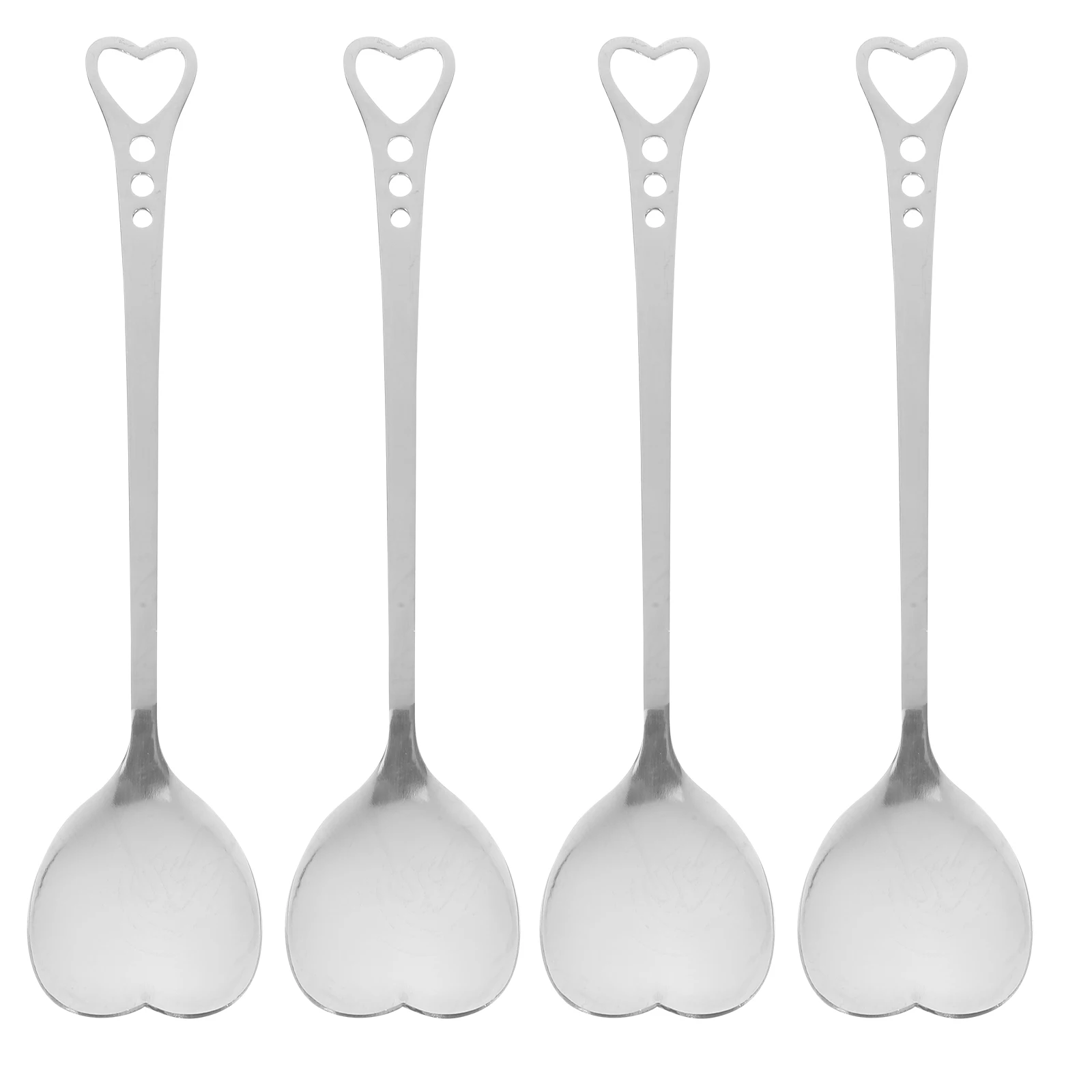 4/6/10 PCS Stainless Steel Heart Shaped Spoon Cake Love Spoon Cake Teaspoons Exquisite Craftsmanship Kitchen
