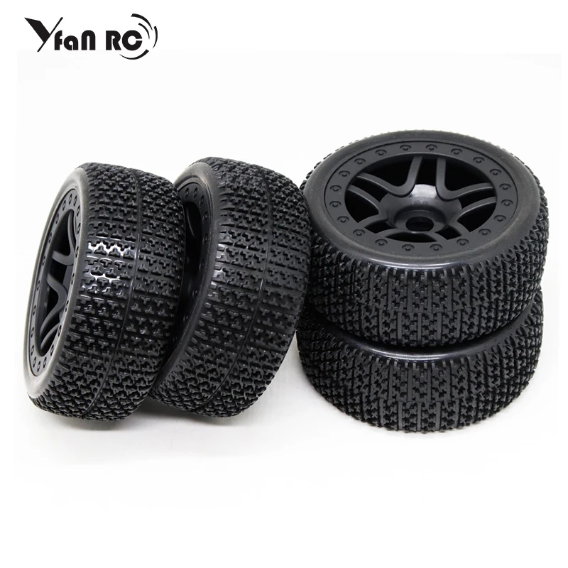 

4 Pcs RC 1/8 Buggy Rubber Tyre Tire Diameter 109 Width 44mm For HSP Redcat HPI Losi Hobao Hyper