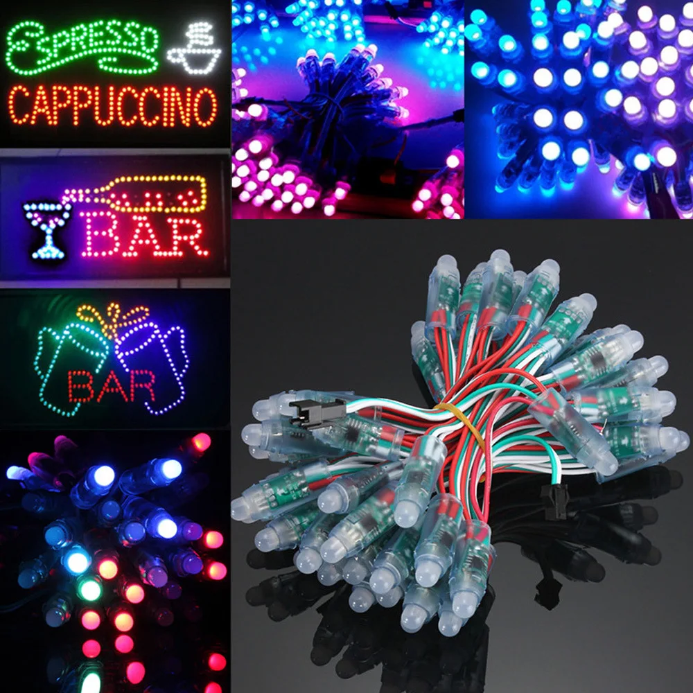 

50pcs DC5V WS2811 Full Color RGBIC LED Pixel Module Light 12mm IP68 Waterproof RGB Digital Christmas Tree Decoration Led Strings