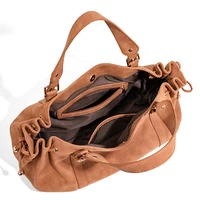 Sac à main Vintage en Pu souple pour femmes, grande capacité, nouvelle mode, fourre-tout de couleur unie, sac à bandoulière Design de luxe pour le Style quotidien 6