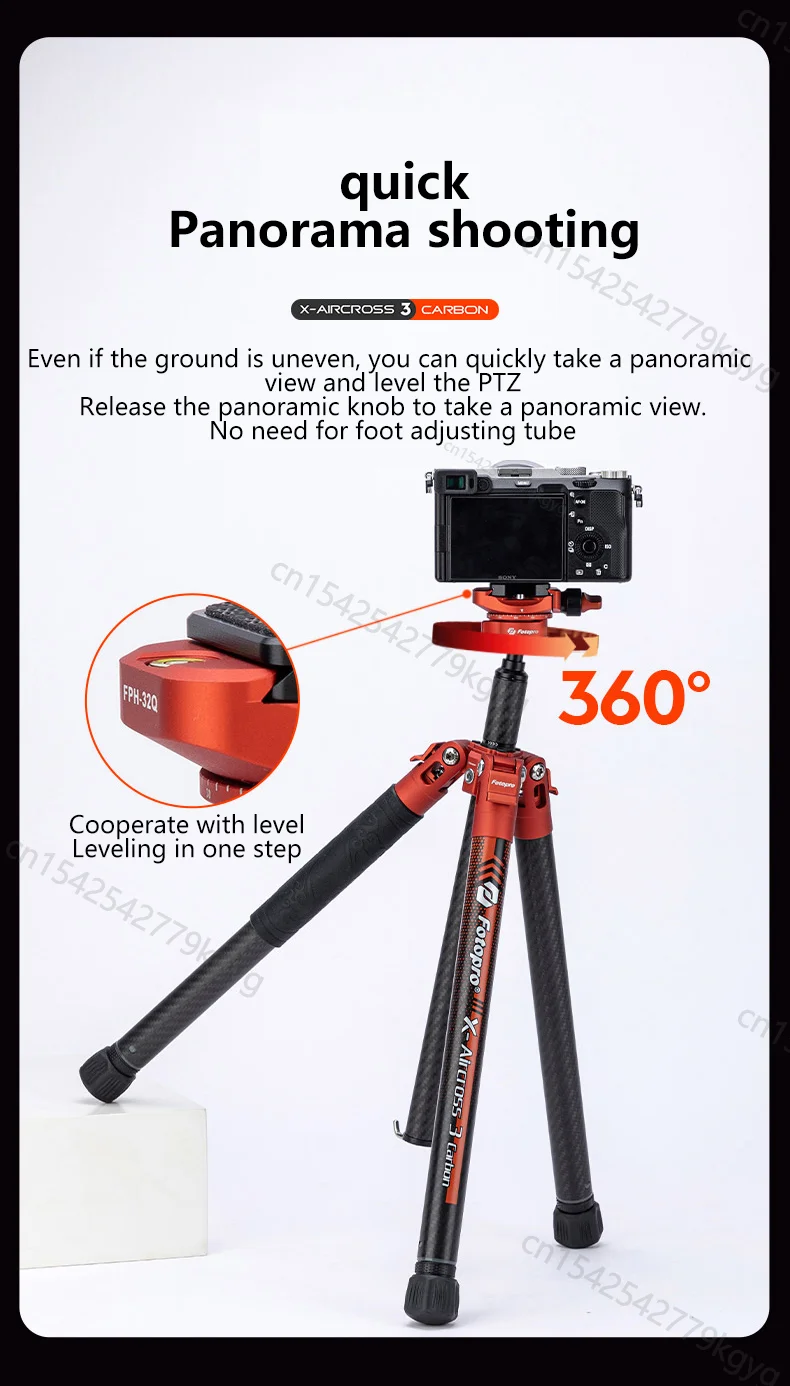 Fotopro X-Aircross 3 탄소 섬유 확장형 삼각대, 경량 여행용 볼 헤드, DSLR 카메라 슬라이더용 전문 스탠드