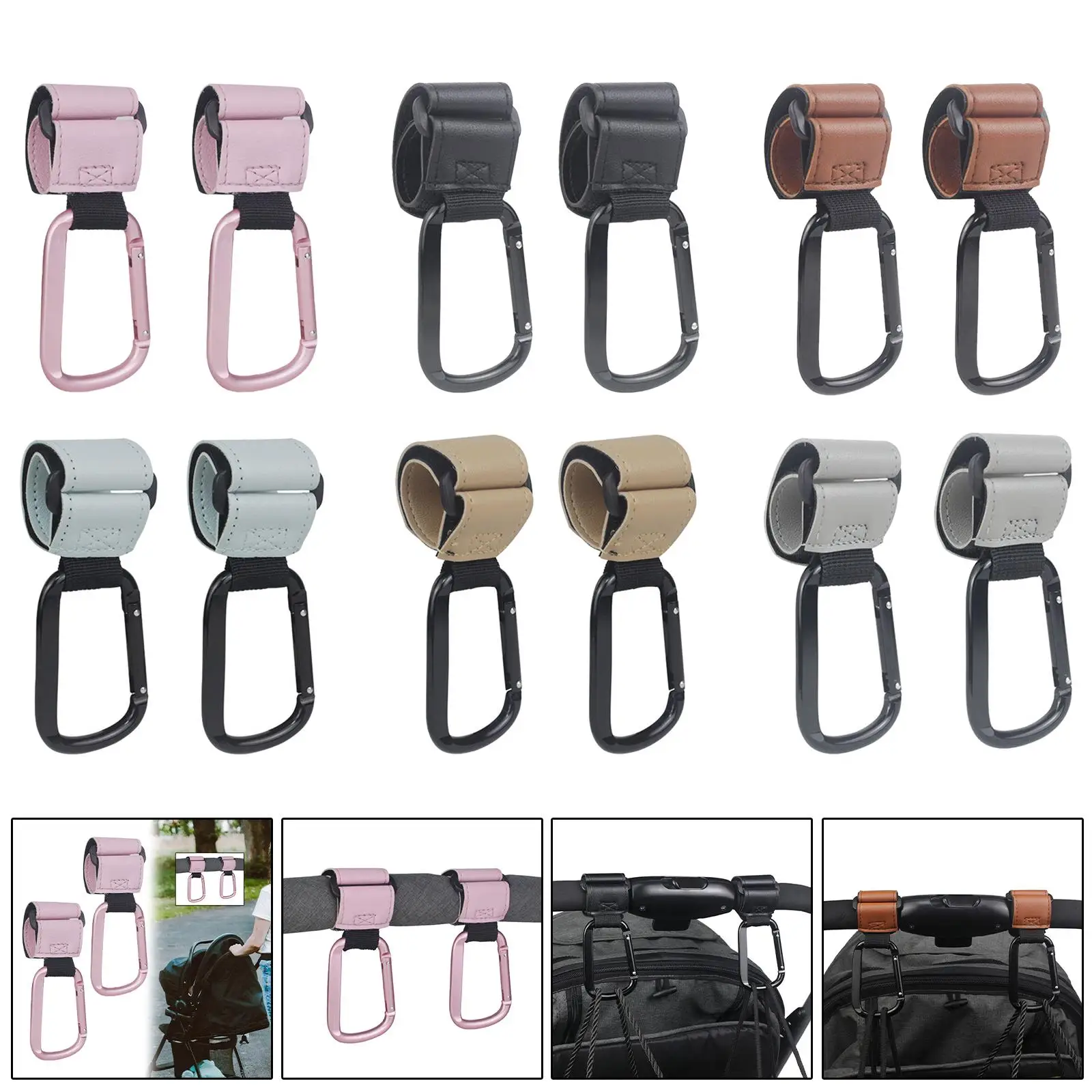 다목적 유모차 후크 알루미늄 합금 유모차 가방 홀더 조절 가능한 클립 베이비 ..