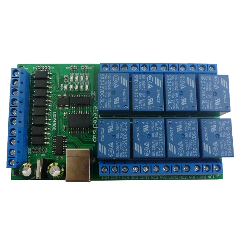 

8Ch USB Serial Port Optical Isolation Relay Module Rs232 Switch Board Ch340 For Win10 Win7 Linux Max Os