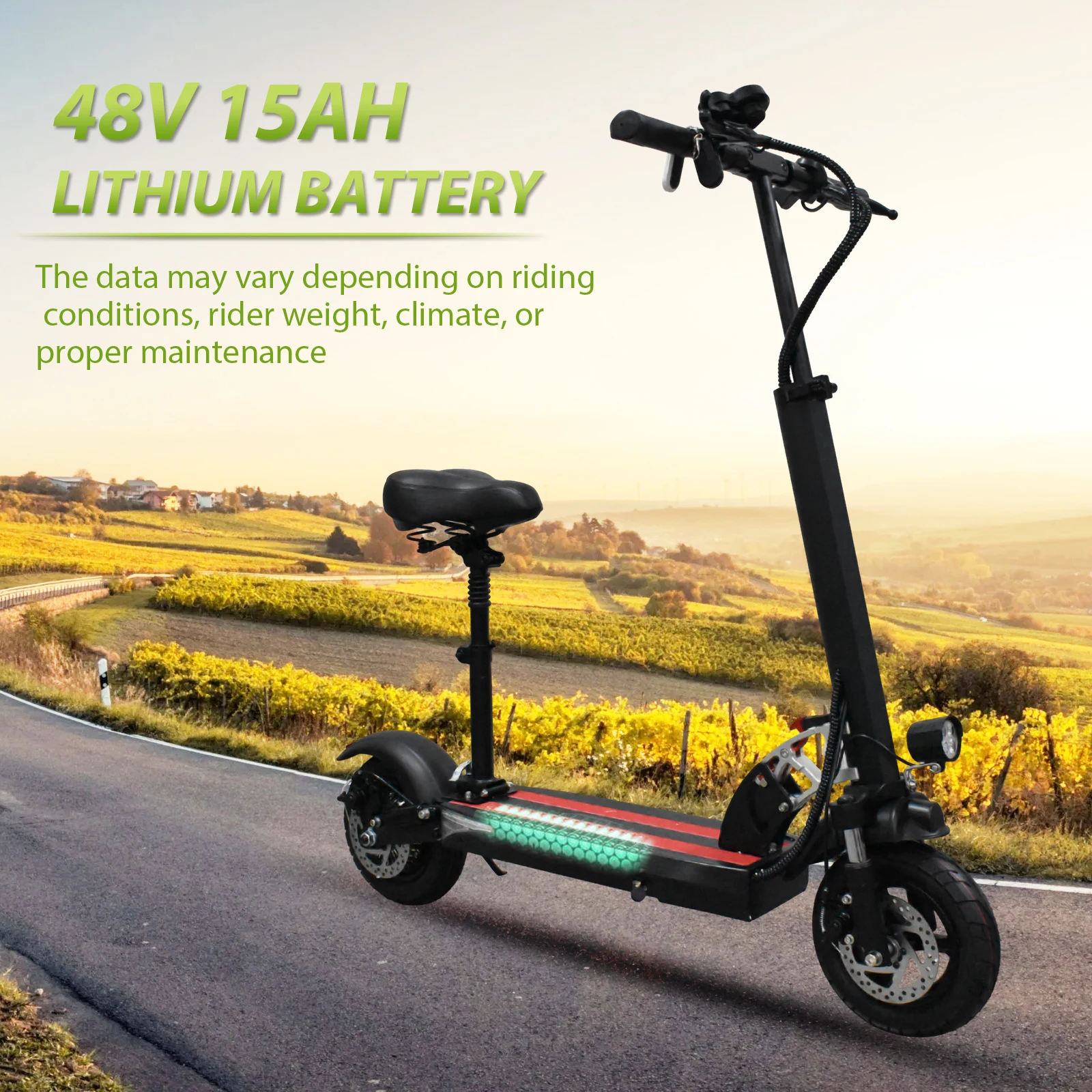 800W Motor E-Scooter/Electric Scooter for Adults 28MPH, 48V 15AH Folding Commute Elorbing electric scooter,Up to 31 Miles Range electric scooter
