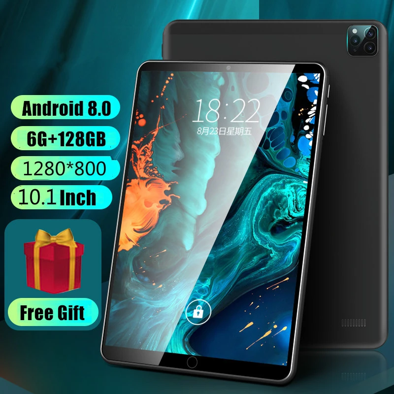 2022 New Android 9.0 OS 10 Inch Tablet 6GB RAM 128GB ROM Octa Core 1280*800 HD IPS Screen Phone Call GPS 10.1 Tablet