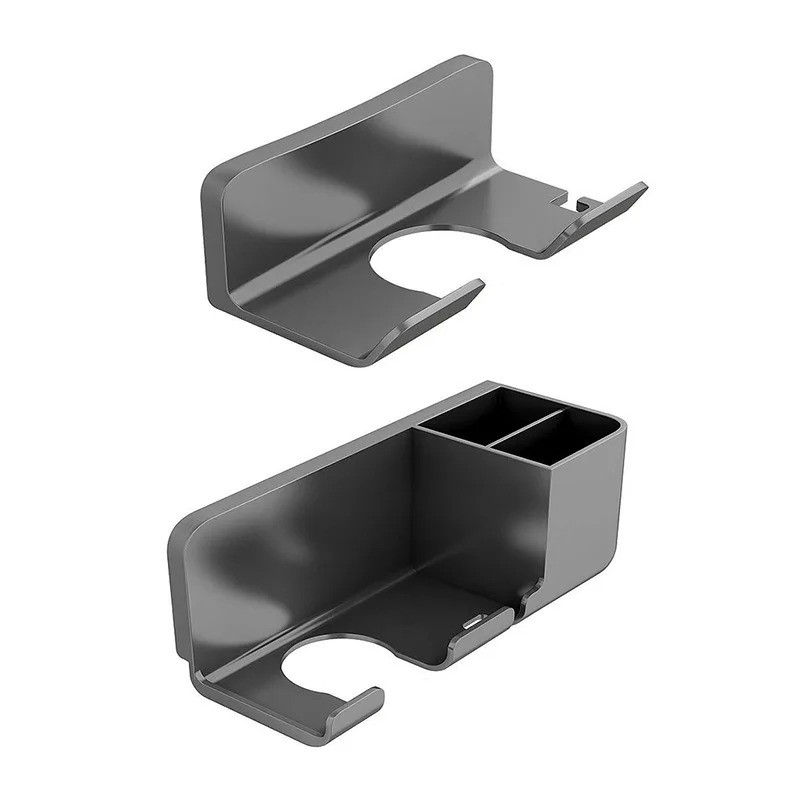 Hair Dryer Holder Wall Bathroom Shelf Without Drilling Plastic Hair Dryer Stand with Storage Box Toilet Blower Holder Shelf 6