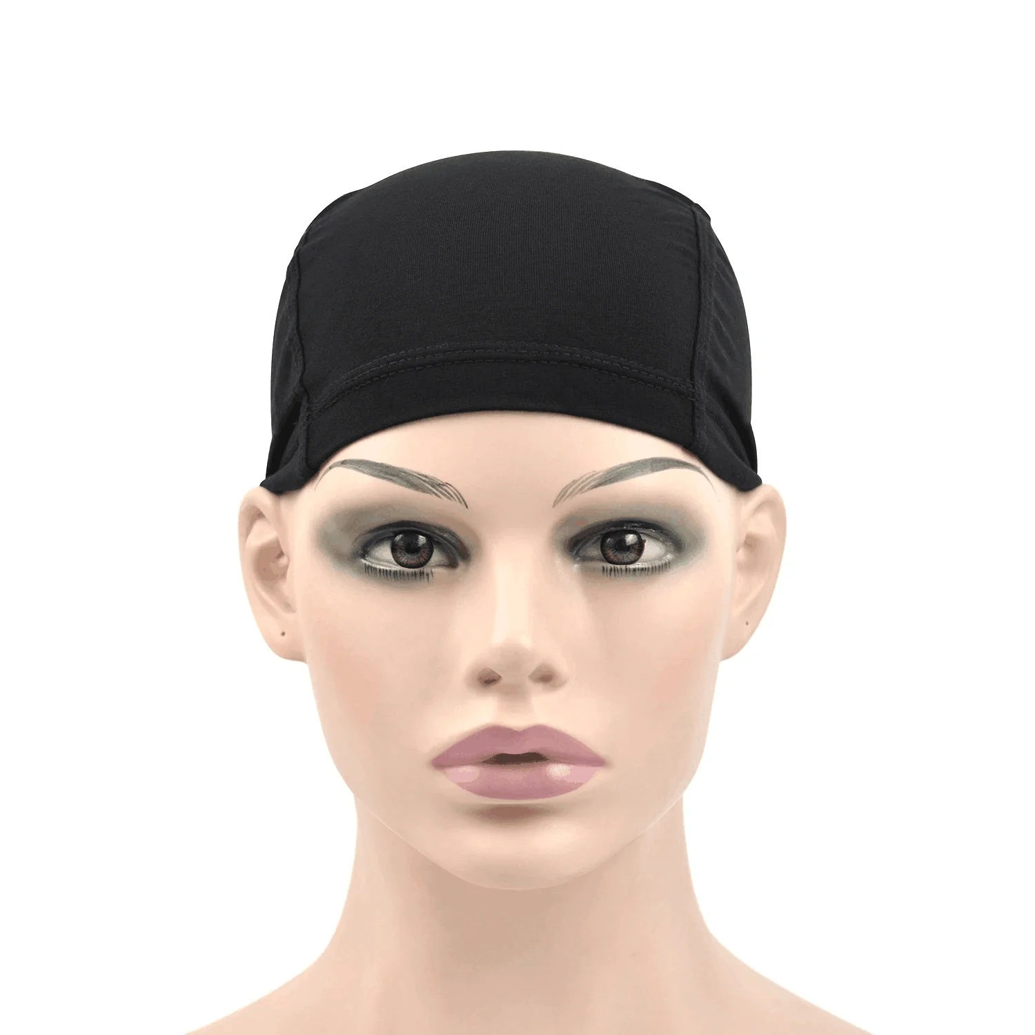 1 Pc Bamboo Fiber Wig Cap Black Beige Soft Elastic Dome Wig Cap Wearing Under Wigs for Women