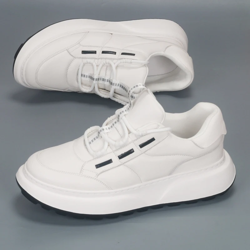 

Повседневные мужские модные туфли из натуральной воловьей кожи, персонализированные легкие удобные туфли на толстой подошве