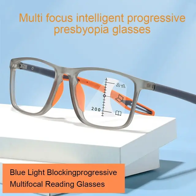 Nouveau TR90 Anti-lumière bleue multifocale lunettes de lecture hommes femmes progressif proche loin lunettes ultralégères sport Farsight lunettes 1