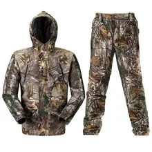 

Free Shipping One Set Waterproof Realtree ap Camo Hunting Suit Camouflage Big Game Hunting Fishing Hoodies Bib Pants