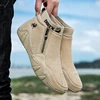 New Men Casual Shoes Leather Male High Top Sneakers Designer Fashion Loafers Lace Up Socks Shoes Men Ankle Boots ﻿