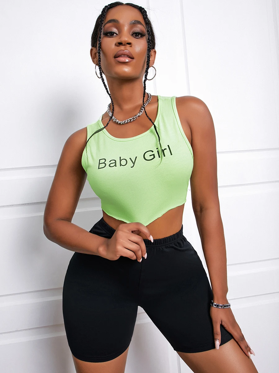 LW Crop Top Letter Print Shorts Set women elastic tight running suit outer wear sports shorts fitness clothing two piece set 2023 new fashion fitness sportswear letter print tight hip sleeveless high waist breathable sports suit for women