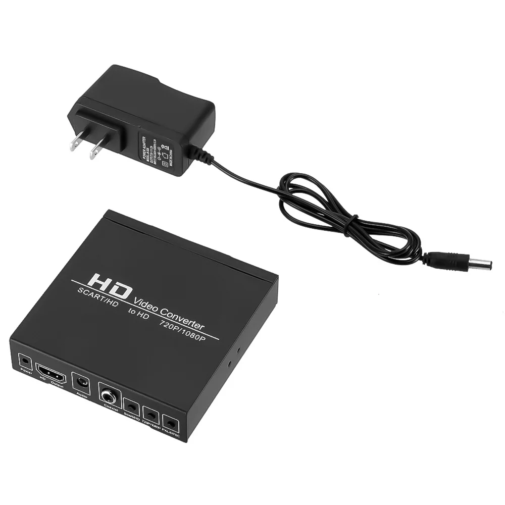 Full 1080P Digital SCART HD to HD Converter High Definition Video Converter EU/US Power Plug Adapter For HDTV hd video converter
