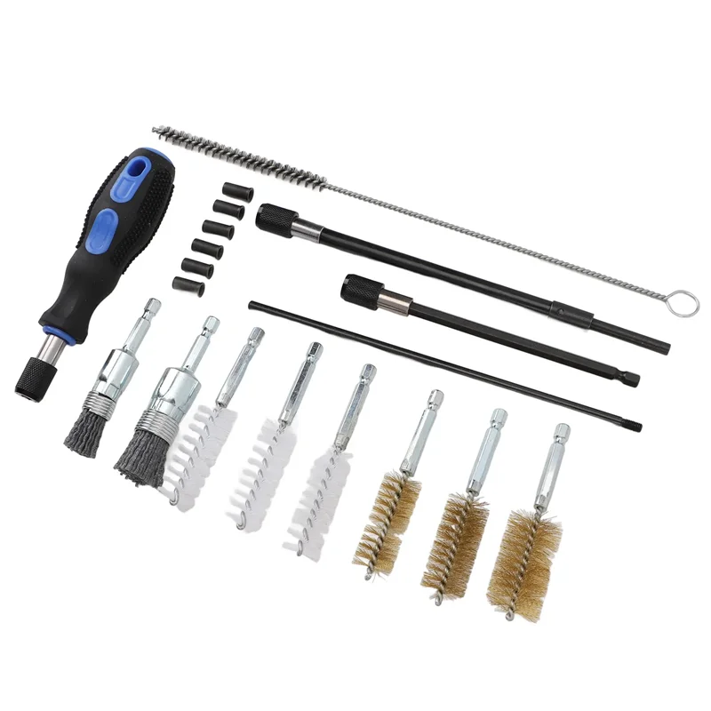 19pcs Diesel Fuel Injector Seat Cleaner Set Washing Cleaner Bristle Kit Cleaning Brushes Auto Repair Tools Car Cleaning Tool