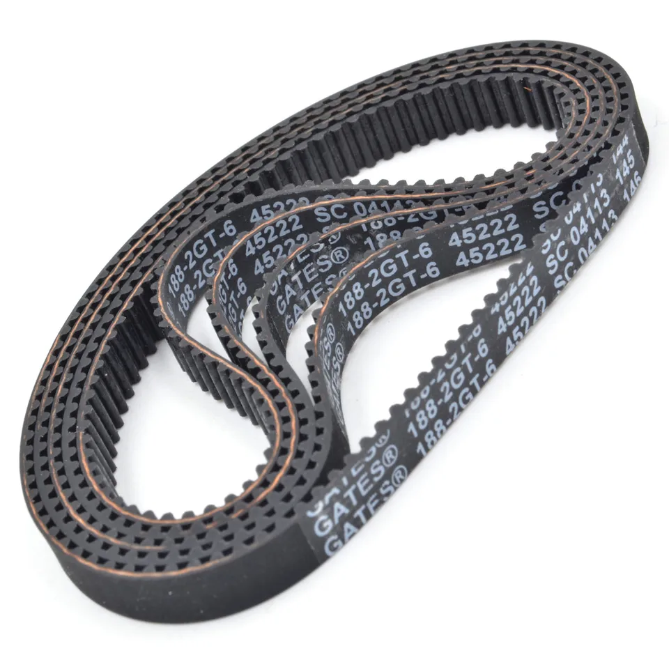 Cinghia Dentata 2MGT/2GT, Lunghezza Passo 184-204 Mm, Larghezza 6 Mm, In Gomma Rinforzata Con Fibra Di Vetro - Per Stampanti 3D E Trasmissioni Di Precisione