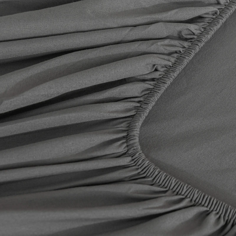 Fitted Bed Sheet with Elastic Band Solid Color Anti-slip Adjustable Mattress Cover for Single Double Queen King Bed 6