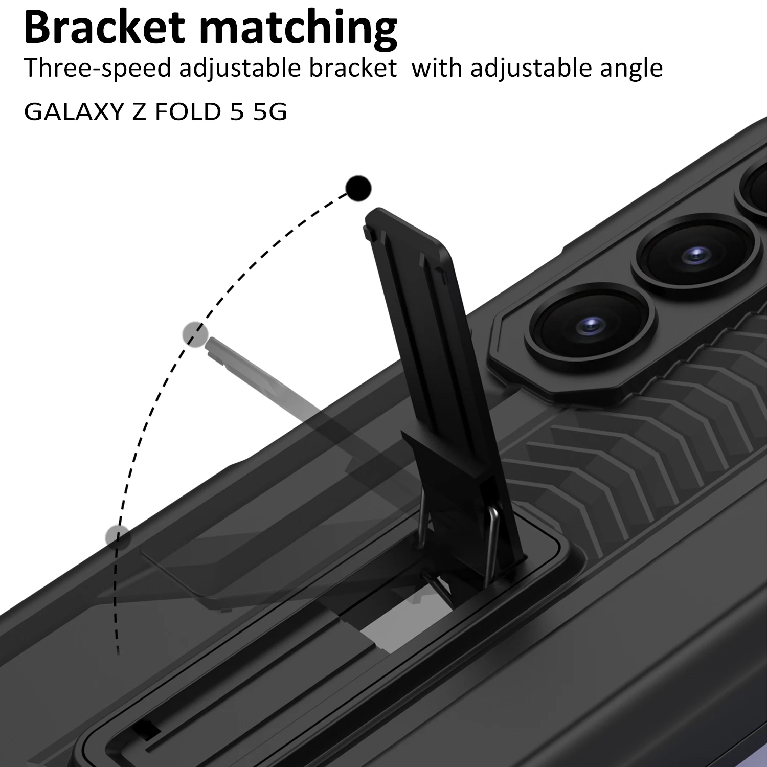 With S Pen Holder For Samsung Galaxy Z Fold 5 Case Hinge Magnetic Fold 4 3 Rugged Armor Kickstand Full Screen Protector Cover