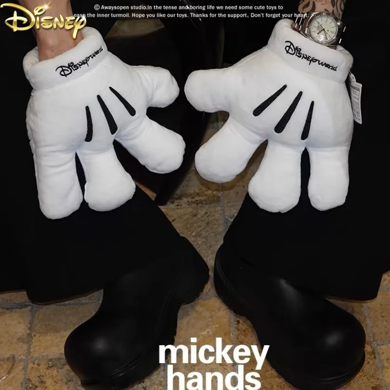 

New Disney Mickey Mouse Plush Gloves Big Paw Funny Gloves Cosplay Mickey White Gloves Performance Toy Doll Accessories Toy Gift