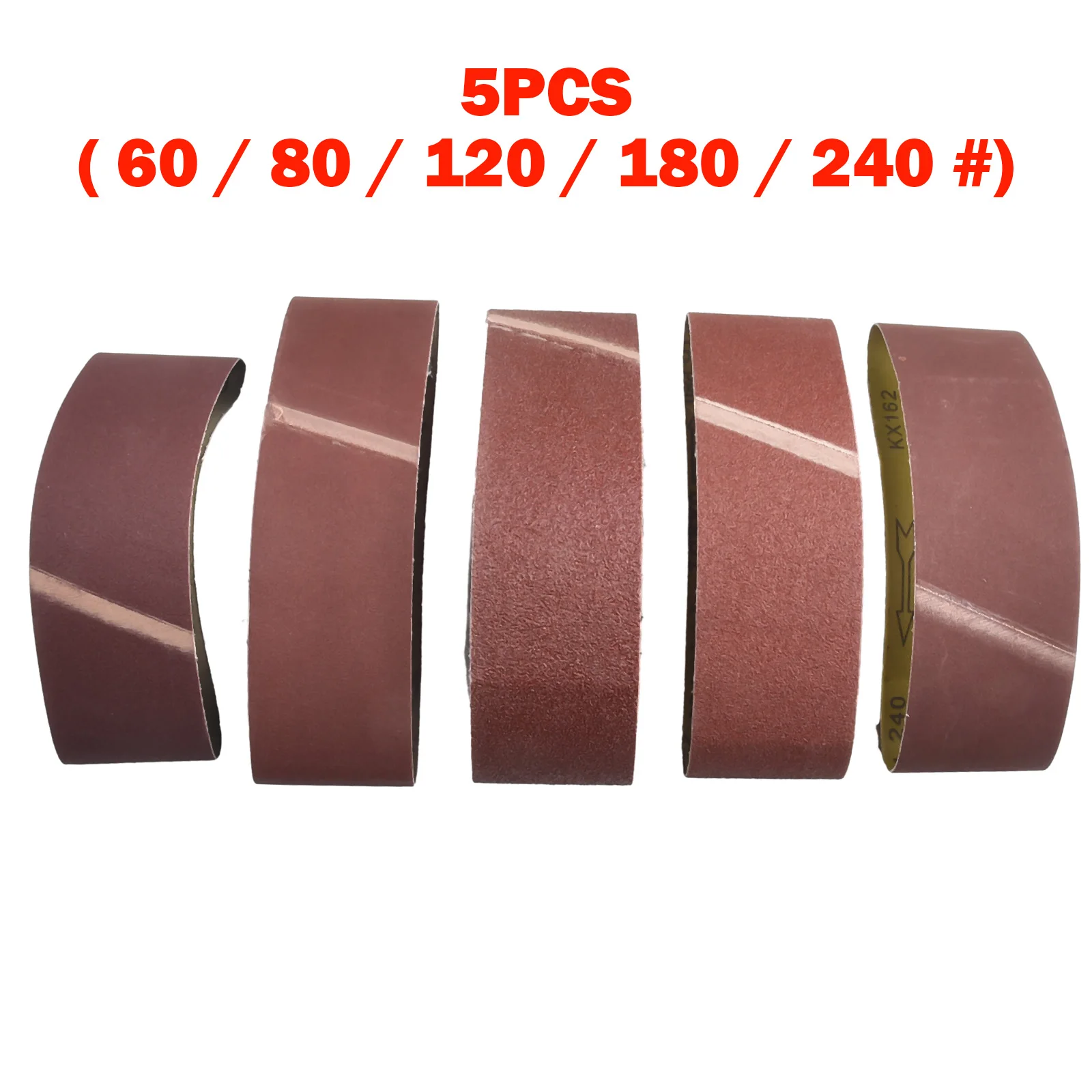 

Enhance Your Woodworking Skills 5pcs 75*533mm Alumina Sanding Belt Set, Multiple Grit Options (60 240) for Efficient Grinding