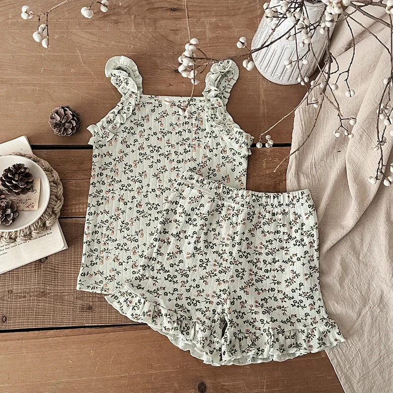 Cotton Baby Girl Summer Vest Set