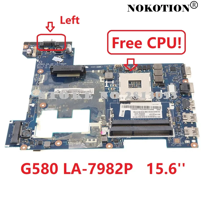 QIWG5 G6 G9 LA-7982P Laptop Motherboard For Lenovo P580 G580 N580