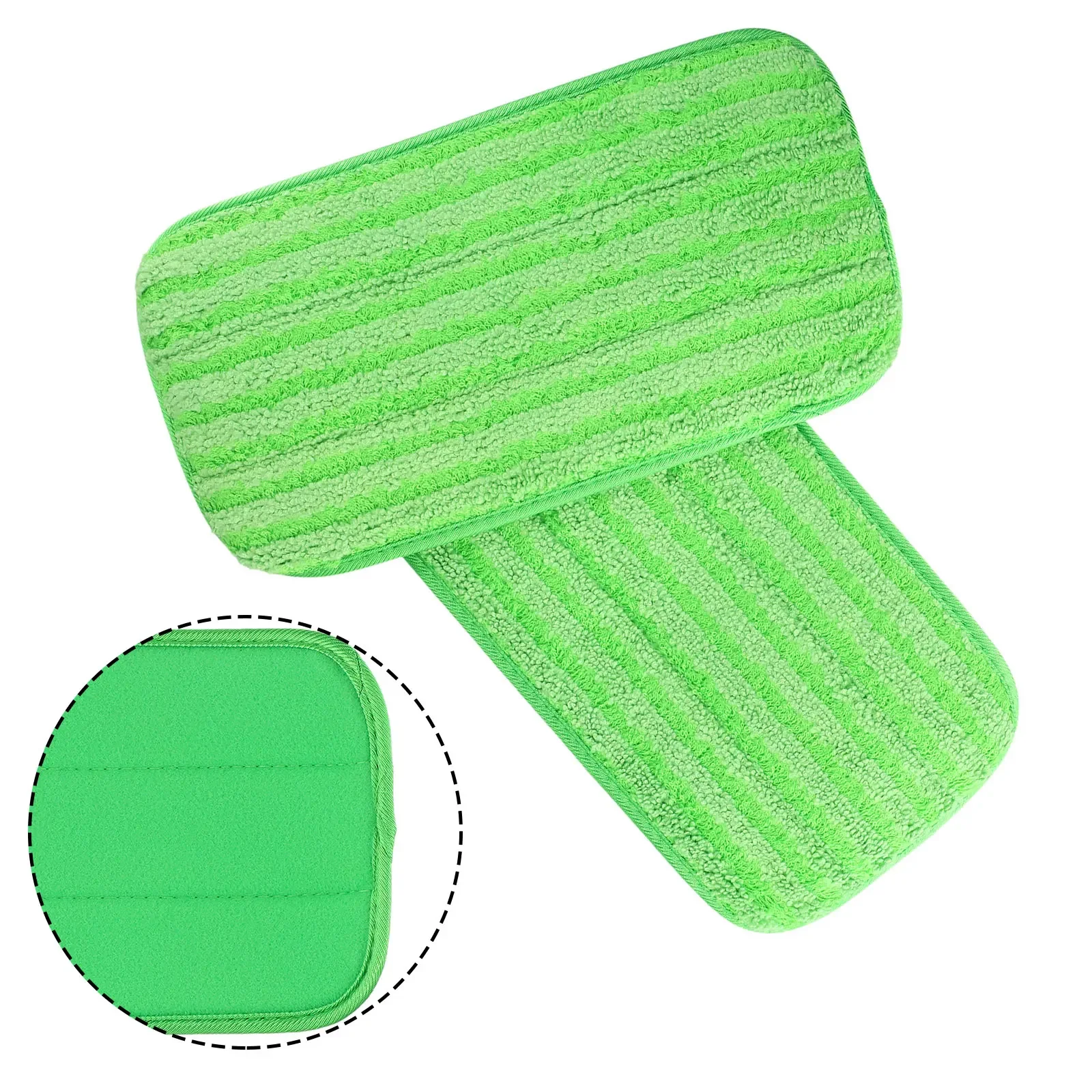 

2Pack Microfiber Reusable Mop Pads For Wet Jet Dust Cleaning Mop Pad Household Cleaning Parts 12 Inch Green