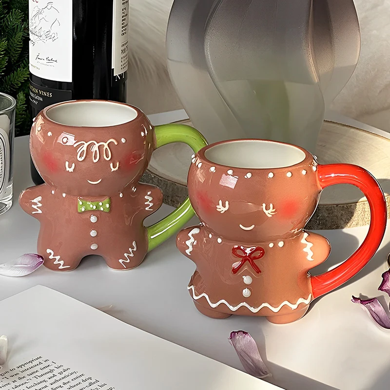 Taza de hombre de jengibre Kawaii, taza de café para pareja, regalo de  Feliz Navidad, Año Nuevo, Navidad, hogar, oficina - AliExpress