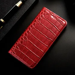 Elegant Magnetic Genuine Leather Flip Wallet Book Phone Case Cover for Magic 7 Pro (Red)