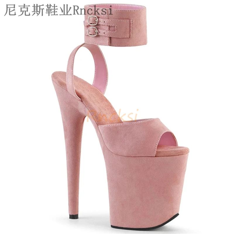 

Rncksi 2020 summer new high heel 20cm fine heel fish mouth single shoes sexy nightclub large size women's shoes hate sky high