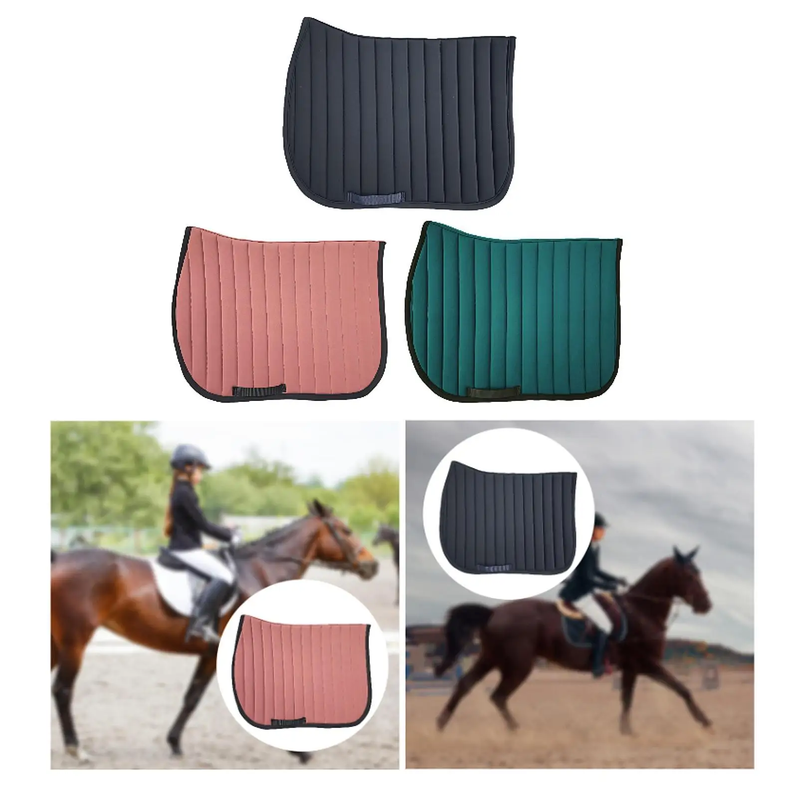 Horse Saddle Pad Sweat Mat Cushioning Lightweight Breathable Dressage Pad Horse Riding Cushion for Sports Competition