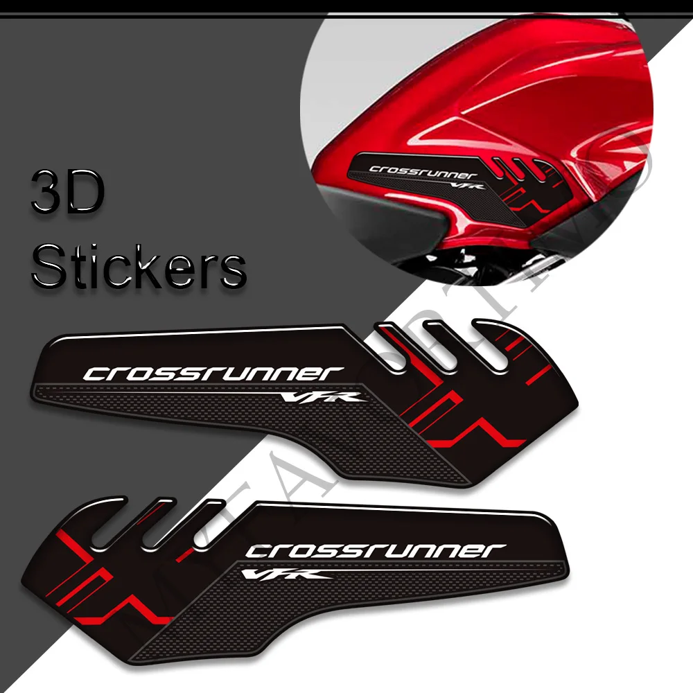 Motorcycle Tank Pad Grips 3D Stickers For Honda VFR800 VFR 800 F X Crossrunner Interceptor Decals Gas Knee Protector