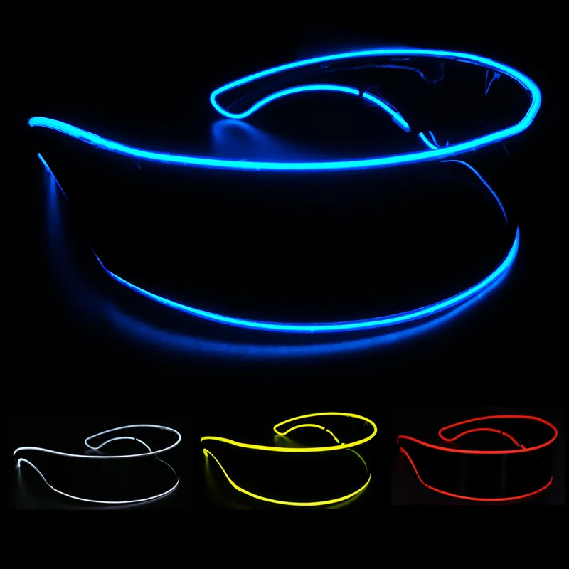 Disco LED Luminous Glasses LED Glasses EL Wire Neon Light Up Visor Eyeglasses Bar Party EyeWare For Halloween Christmas Parties