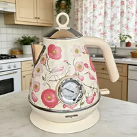 Bouilloire électrique rétro 1,7 L avec affichage de la température, arrêt automatique, en acier inoxydable 304, théière, ustensiles de cuisine 5