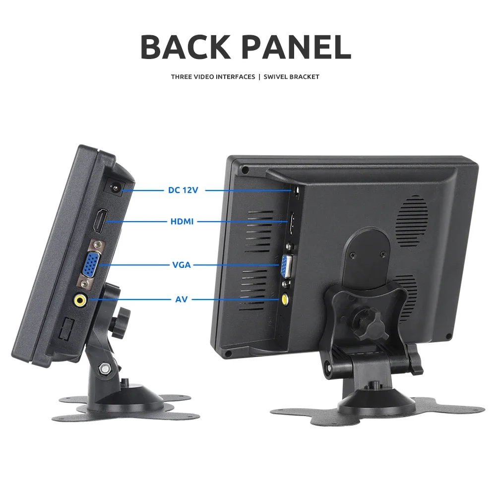 Car Display Monitor Display Car Parking Monitor 7 Inch Car HDMI Monitor for PC Backup Camera