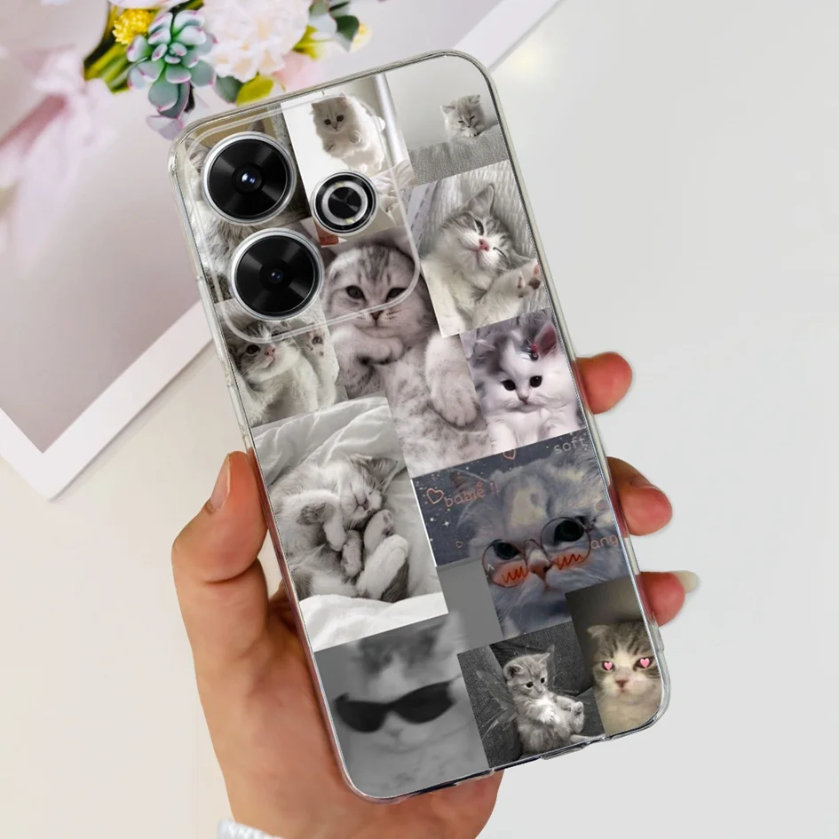 2024 Fashion Tulip Flower & Butterfly Soft Silicone Clear Phone Case