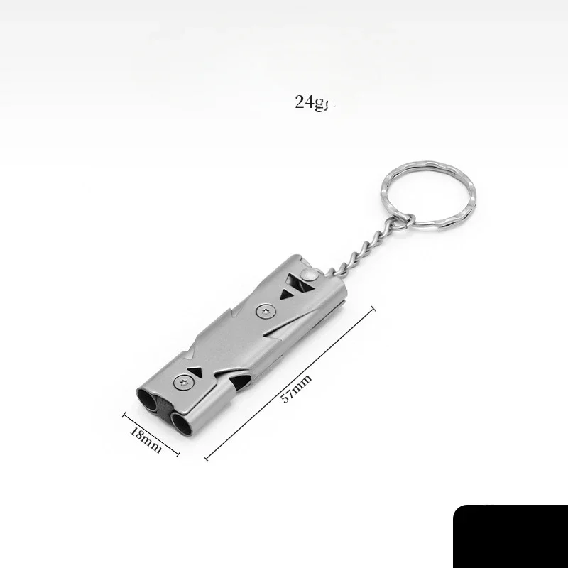Survival Whistle Double Tube Explosive Outdoor Stainless Steel High-frequency Earthquake Rescue Whistle High Score Shell survival whistle