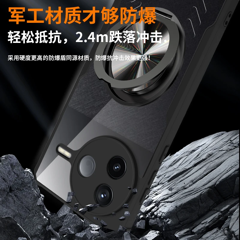360° Rotation Stand Holder Case with Magnetic Graphene Cooling and Transparent Cover