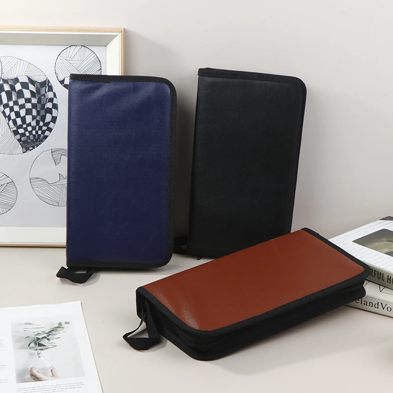 Car CD Case Disc Dvd Storage Bag PU High-capacity Sleeve Holder Storage Box Wallet Box Handbag Organizer With Zipper 80 sheets cd dvd storage bag cd dvd storage case
