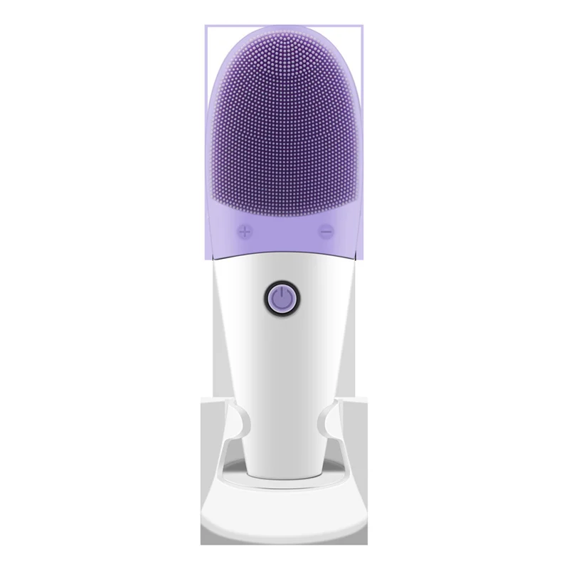 Wireless Vibration Heat Beauty Massager Facial Cleansing Brush Pore Cleaner Silicone Ipx7 Waterproof Electric Massage Skin Tight