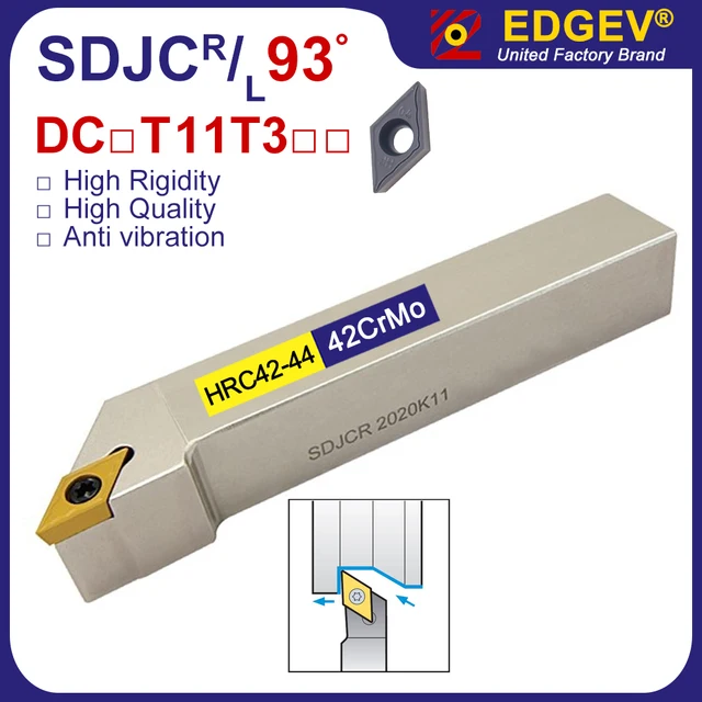 SDJCR1212H11 SDJCR1616H11 SDJCR2020K11 SDJCR2525M11 SDJCR SDJCL 1616 outil de tournage DCGT DCMT porte-outil blanc CNC tour coupe 1
