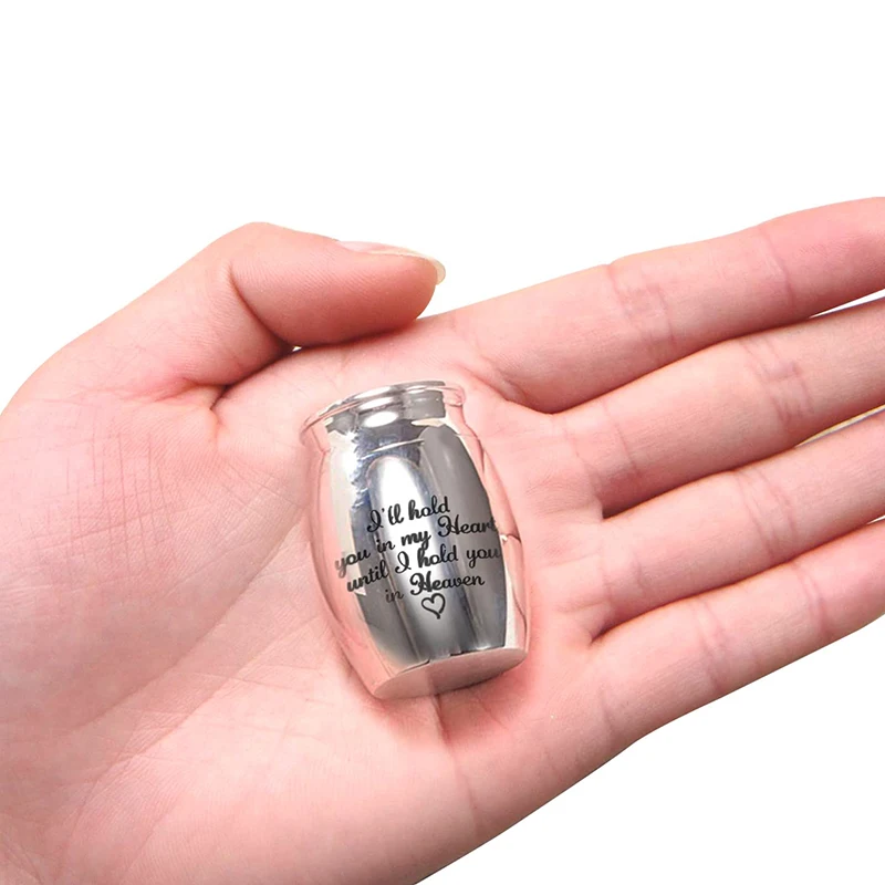 Small Mini Cremation Human Ashes Holder Stainless Steel Memorial Keepsake Ash Funeral Urn for Pet Small Ashes for Dog Pet