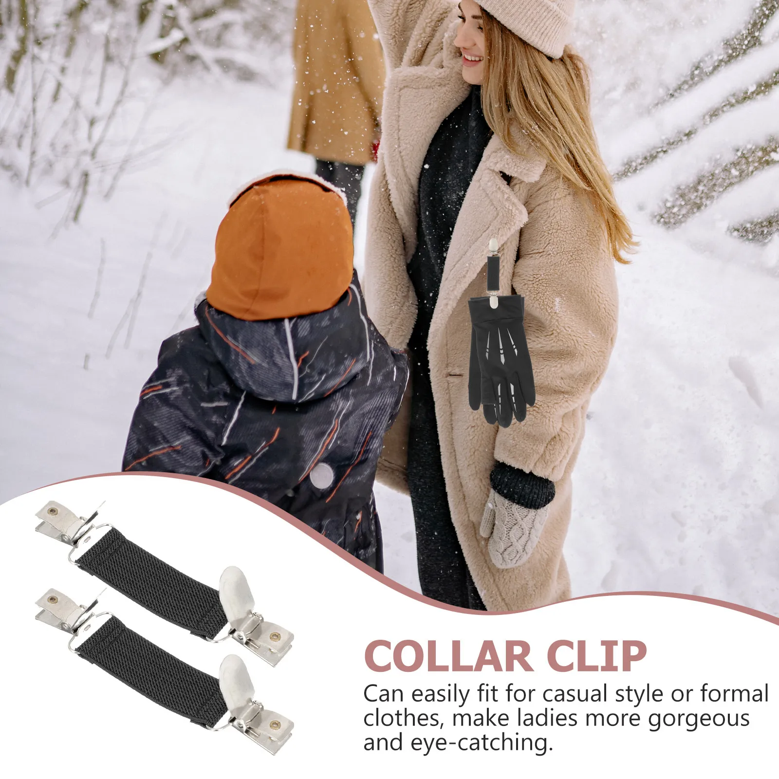 2Pcs 탄성 스웨터 클립 다기능 모자 클립 카디건 칼라 클립 휴대용 드레스 클립 빈티지 장식 버클